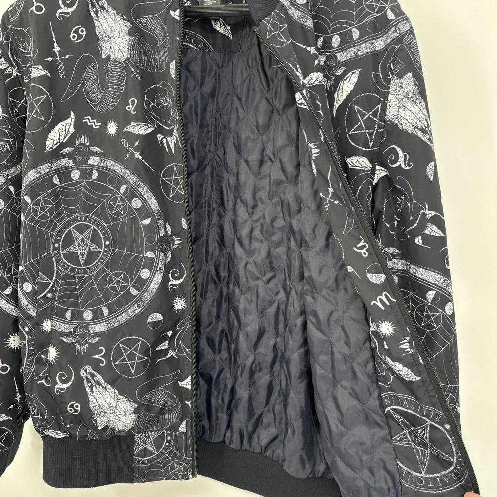 Blackcraft Cult Occult Skullcraft Lightweight Bomber Jacket AOP Dark Goth